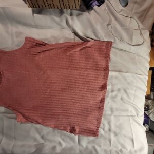 CJ Banks Pink Ribbed Sleeveless Tank Top